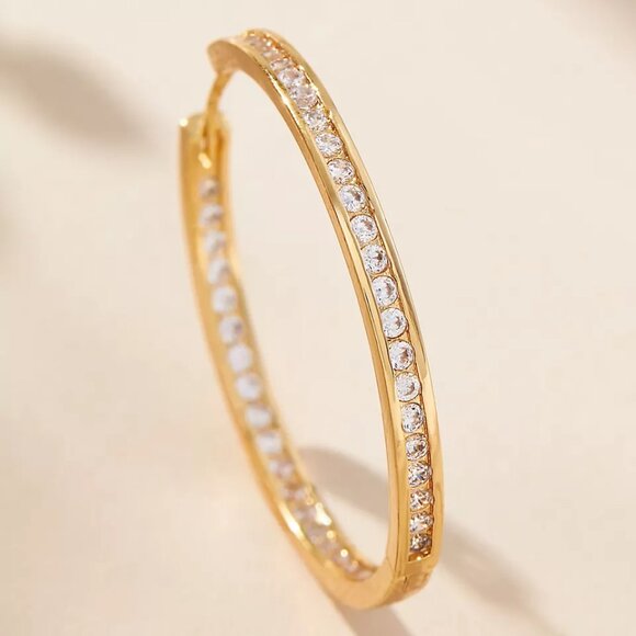 Anthropologie Large Glitz Hoop Earrings NWT - Picture 5 of 5